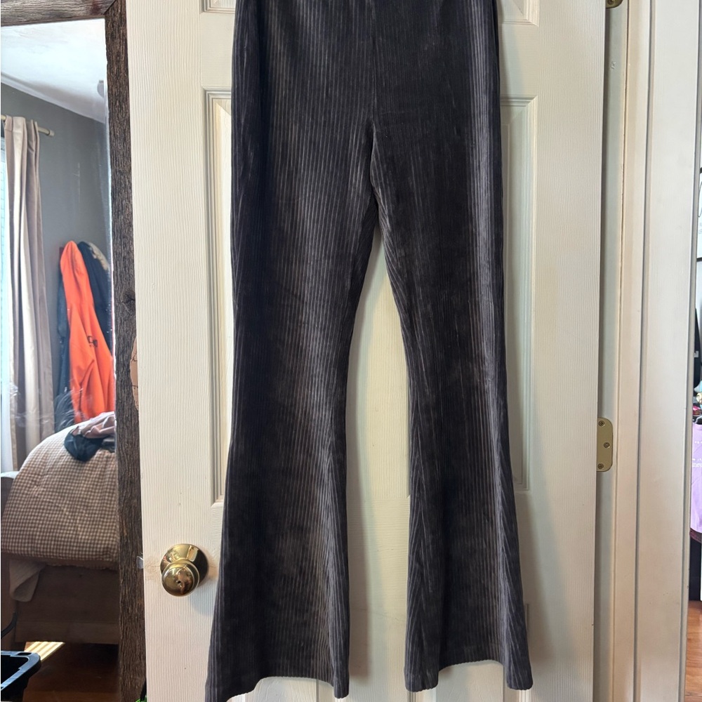Aerie Charcoal Flare Corduroy Pants